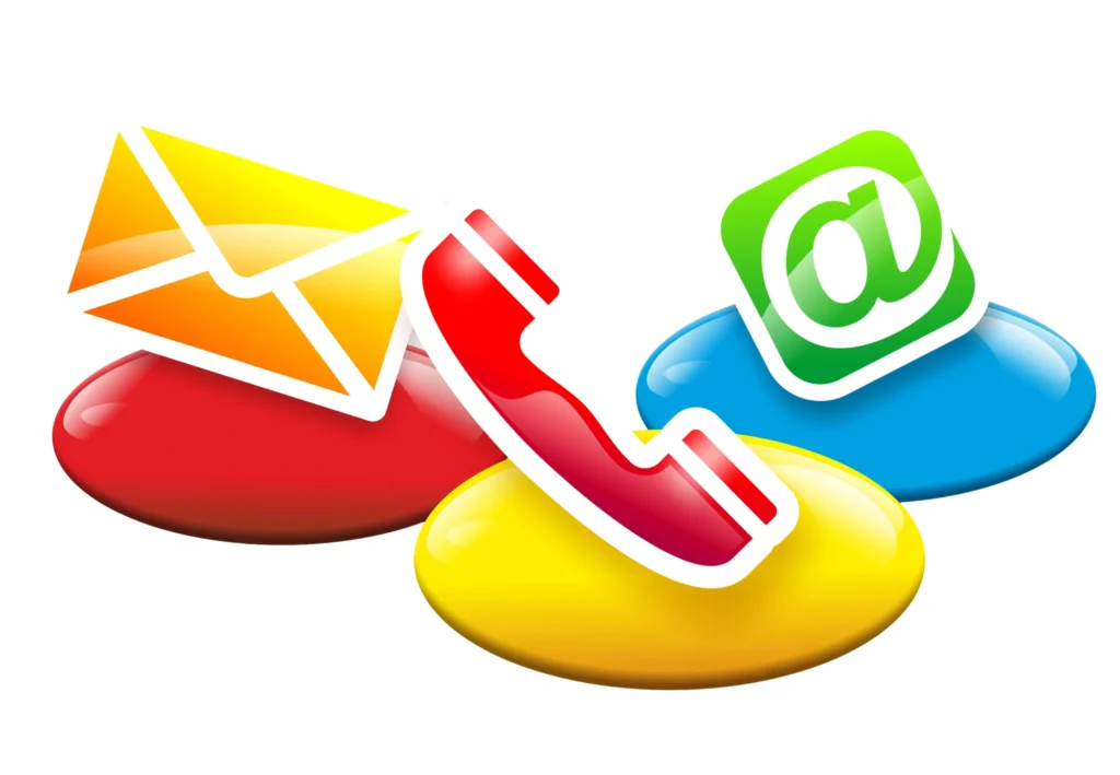 Les icônes des options de contact telles que l'e-mail, le téléphone et le courrier sont affichées sur des formes arrondies colorées sur un fond blanc, ce qui est parfait pour Bekaweb. Les icônes des options de contact telles que l'e-mail, le téléphone et le courrier sont affichées sur des formes arrondies colorées sur un fond blanc, ce qui est parfait pour Bekaweb.