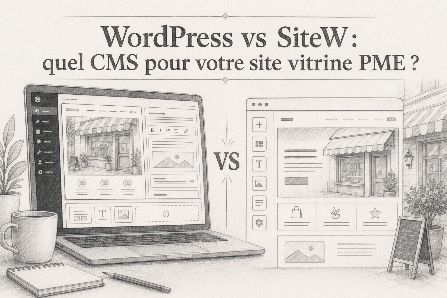 WordPress vs SiteW : quel CMS pour votre site vitrine PME ?