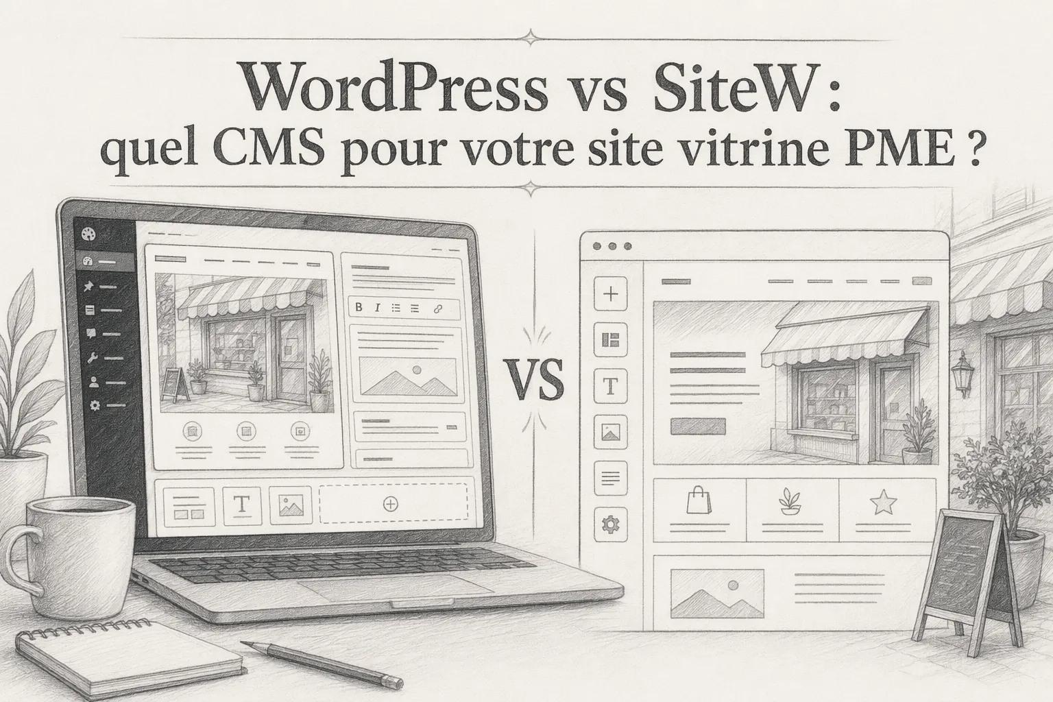 WordPress vs SiteW : quel CMS pour votre site vitrine PME ?