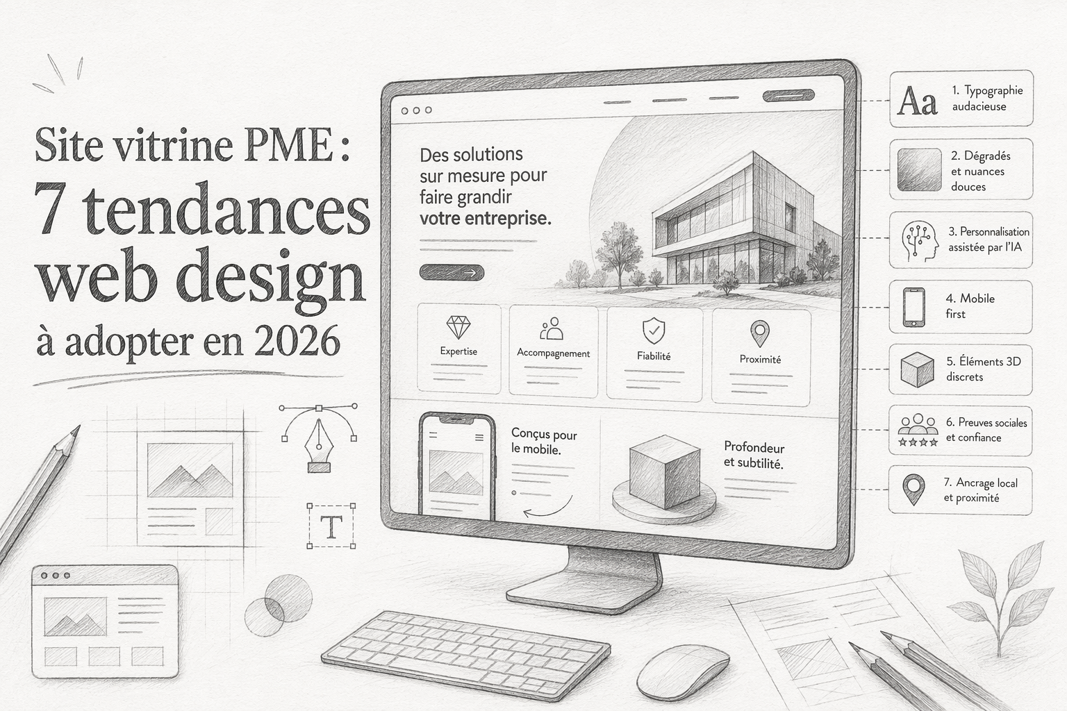 Site vitrine PME : 7 tendances web design à adopter en 2026