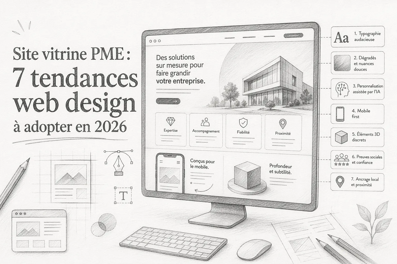 Site vitrine PME : 7 tendances web design à adopter en 2026