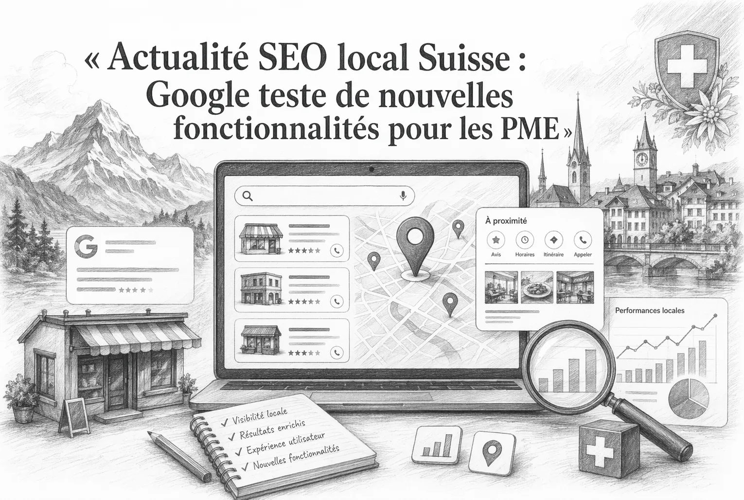 Actualité SEO local Suisse : Google teste de nouvelles fonctionnalités pour les PME