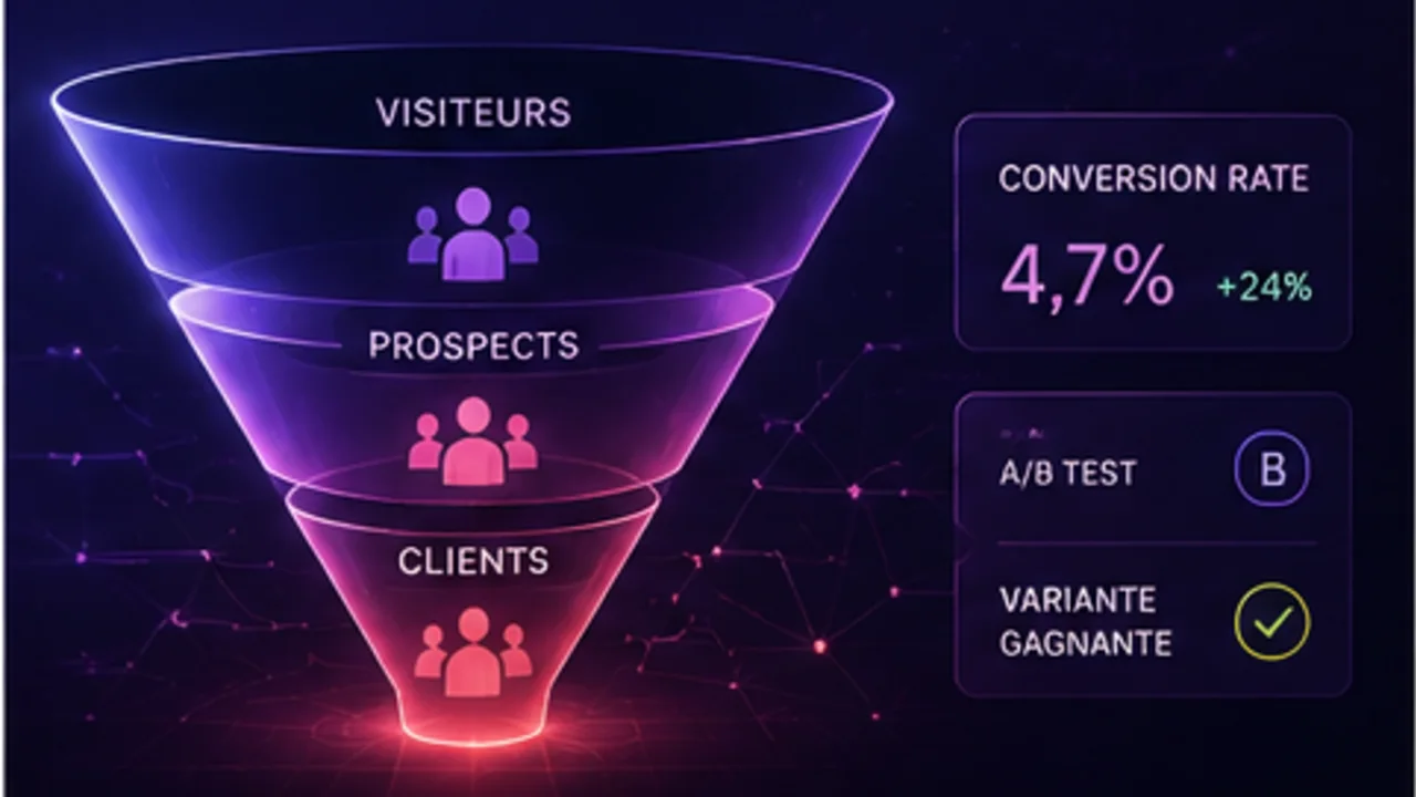 Tunnel de conversion illustrant l'optimisation CRO et l'expérience utilisateur