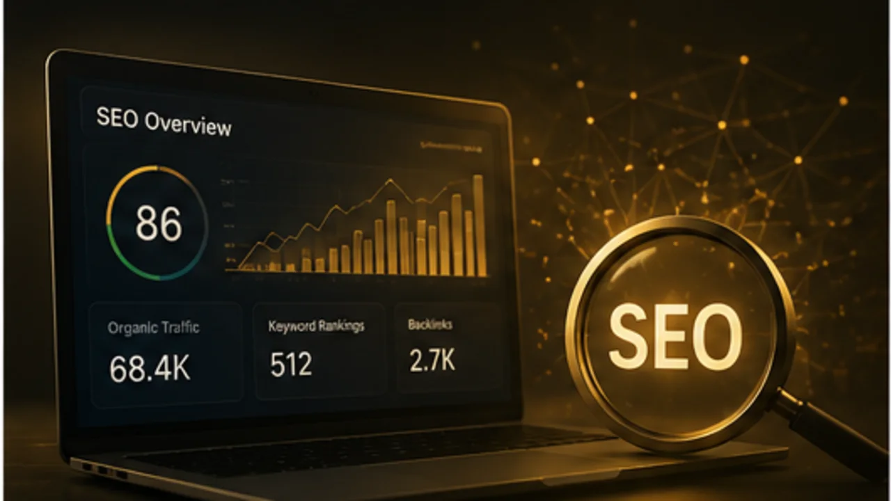Tableau de bord illustrant le SEO, le LLM SEO et la visibilité dans les moteurs et IA
