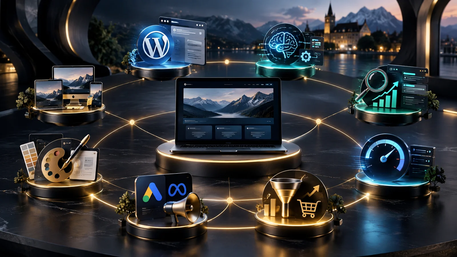 Les expertises Bekaweb reliées : WordPress, IA, SEO et GEO, design, performance et conversion